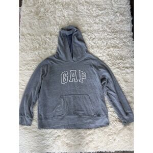 Rare‎ Vintage 1970's GAP Gray Hoodie Sweatshirt Spell Out Logo XXL